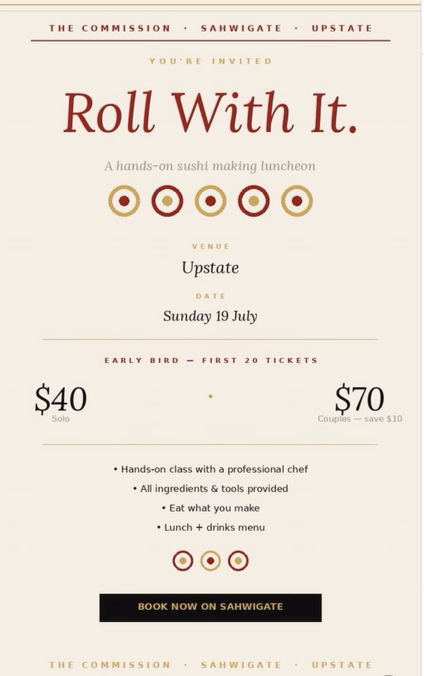 Roll With It: A Hands-On Sushi Making Luncheon